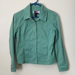 Live a Little Green Jean Jacket